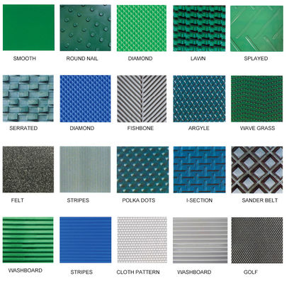 satın al PVC model konveyör bandı Aşınmaya Dayanıklı Pürüzlü Üst konveyör bandı yeşil / siyah / mavi çeşitli renklerde mevcuttur online manufacture