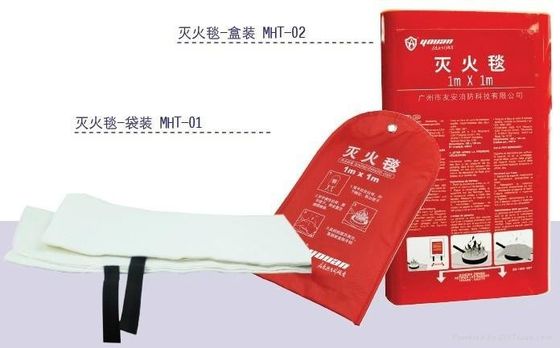 Isıya Dayanıklı Fiberglas Yangın Battaniyesi Yumuşak PVC Paketi Yangın Geciktirici Battaniye
