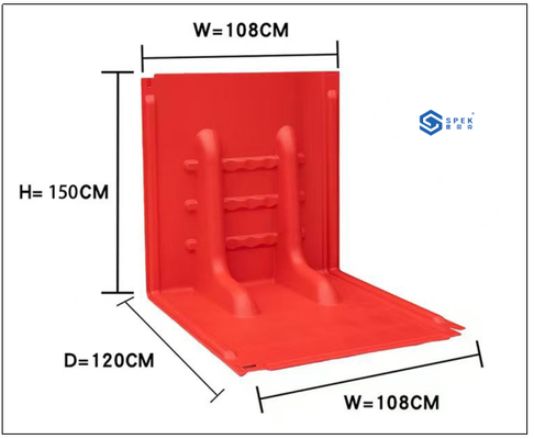 Height 150cm,depth120cm  red ABS plastic  anti-UV coating  flood barrier